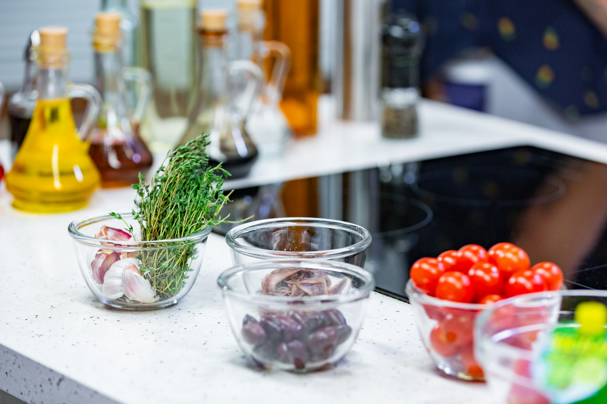 studio kitchen with modern tools and local ingredients